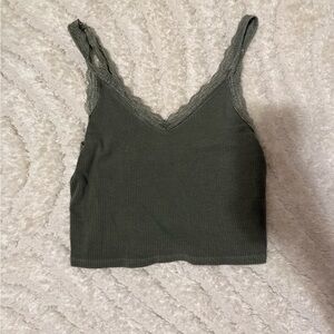 American Eagle Outfitters Dark Green Lace Camisole